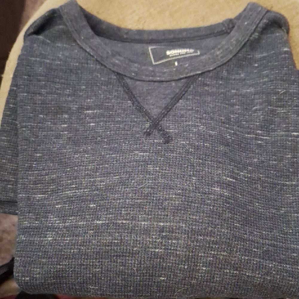 Sonoma Men's Heathered Blue Crewneck Sweater